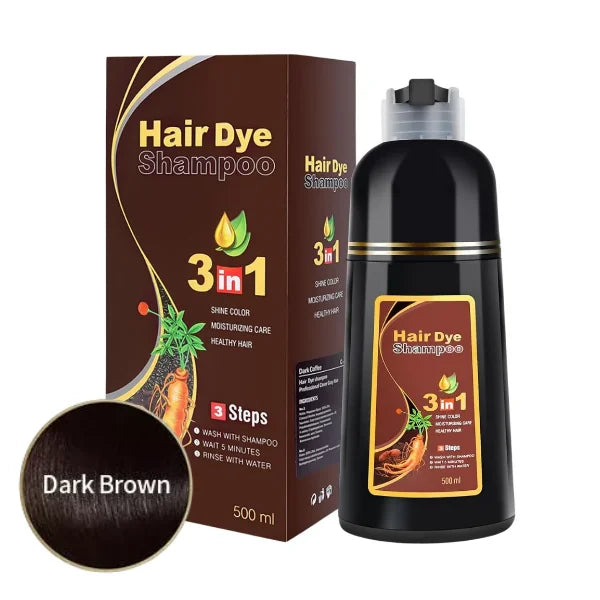 Shampoo Cubre Canas Meidu 3 En 1 Tinte Cabello - Castaño Oscuro