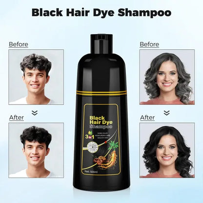 Shampoo Cubre Canas Meidu 3 En 1 Tinte Cabello - Negro