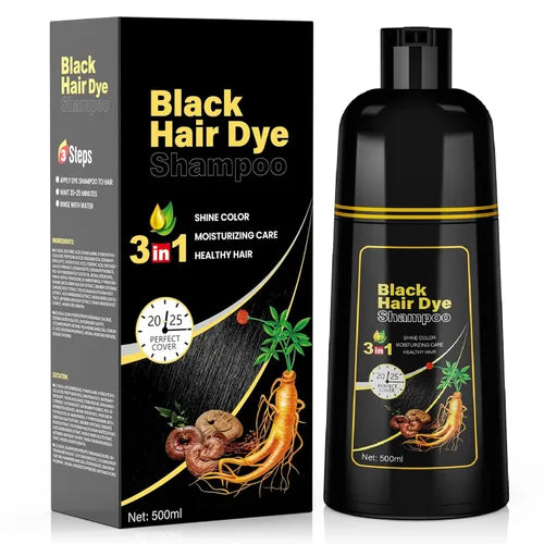 Shampoo Cubre Canas Meidu 3 En 1 Tinte Cabello - Negro
