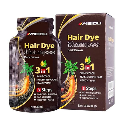Shampoo Cubre Canas Meidu 3 En 1 Tinte Cabello - Castaño Claro
