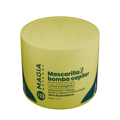Mascarilla Hidratante y Selladora con Arroz y Jengibre Bomba Capilar