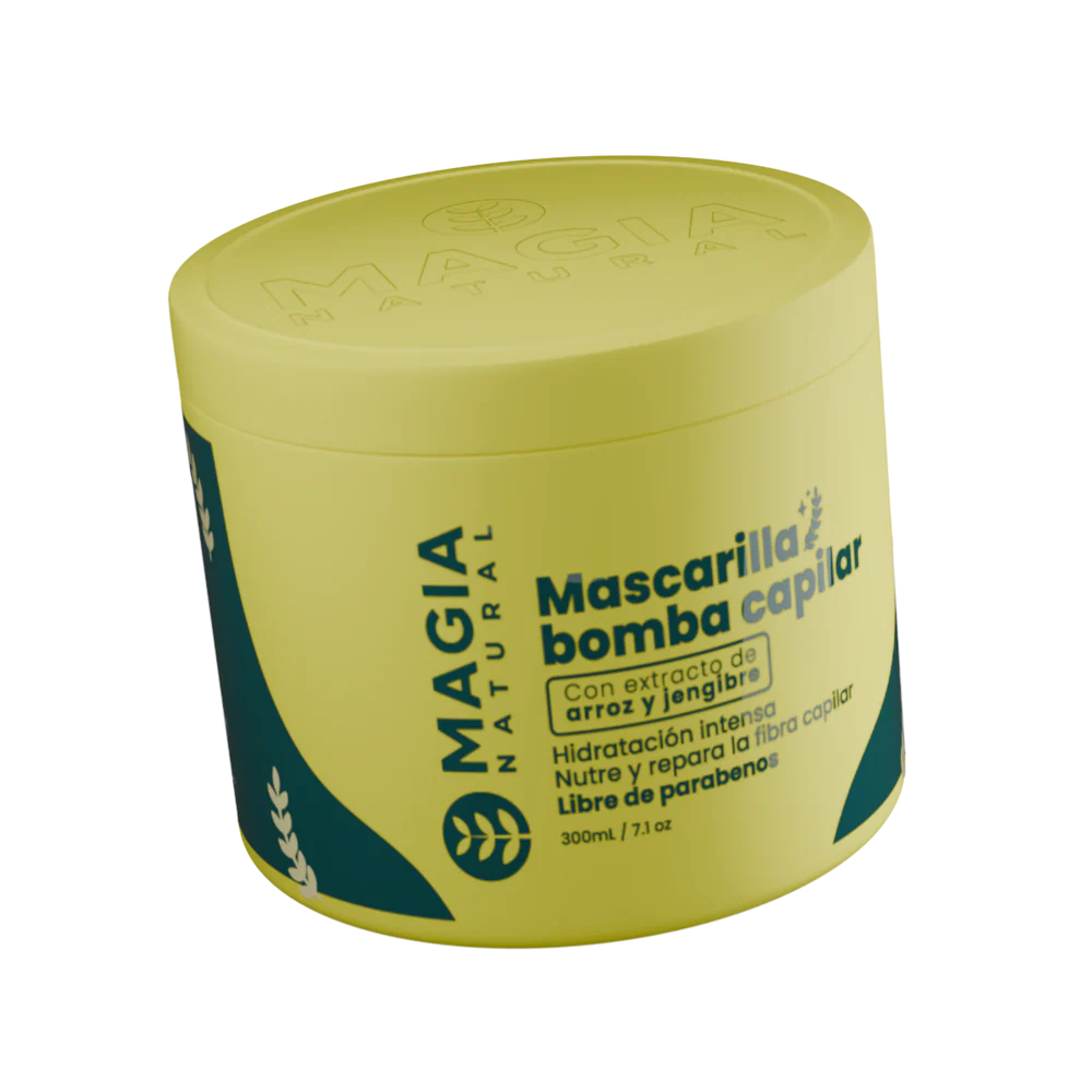 Mascarilla Hidratante y Selladora con Arroz y Jengibre Bomba Capilar