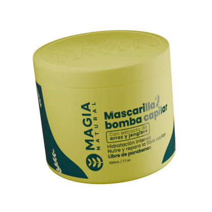 Mascarilla Hidratante y Selladora con Arroz y Jengibre Bomba Capilar