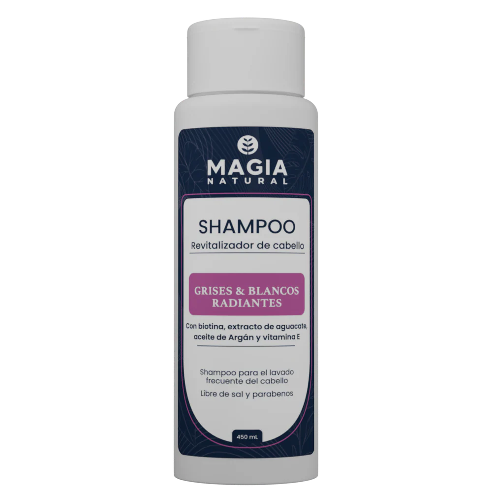 Shampoo Matizante y Nutritivo para Canas con Biotina y Aguacate