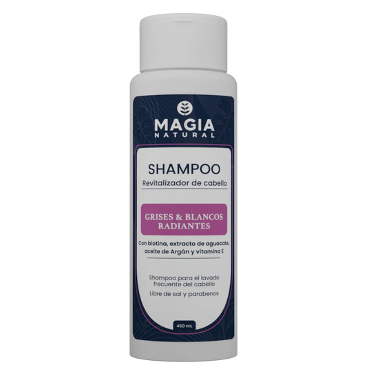 Shampoo Matizante y Nutritivo para Canas con Biotina y Aguacate