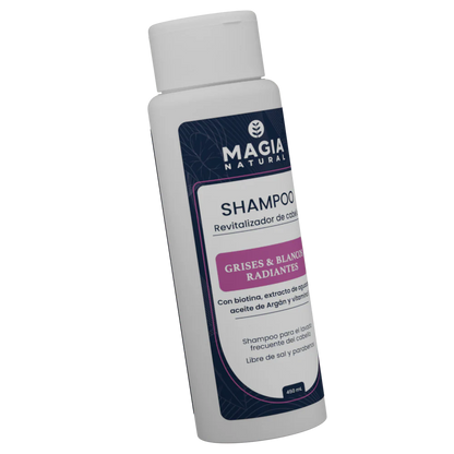 Shampoo Matizante y Nutritivo para Canas con Biotina y Aguacate