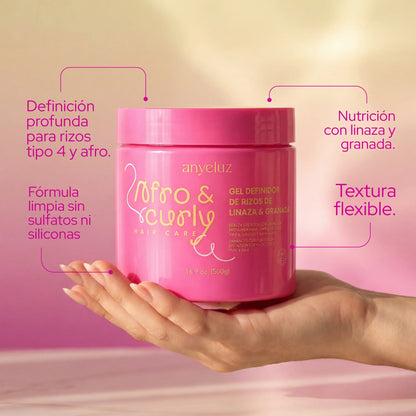 GEL DEFINIDOR DE RIZOS CON LINAZA Y GRANADA
