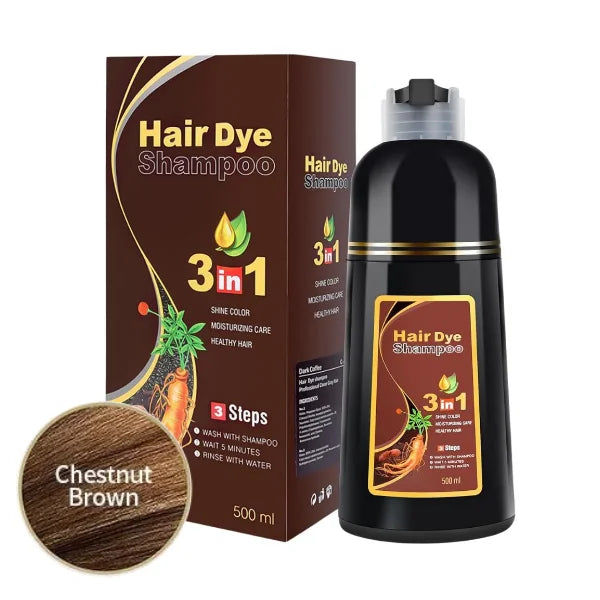 Shampoo Cubre Canas Meidu 3 En 1 Tinte Cabello - Castaño Claro