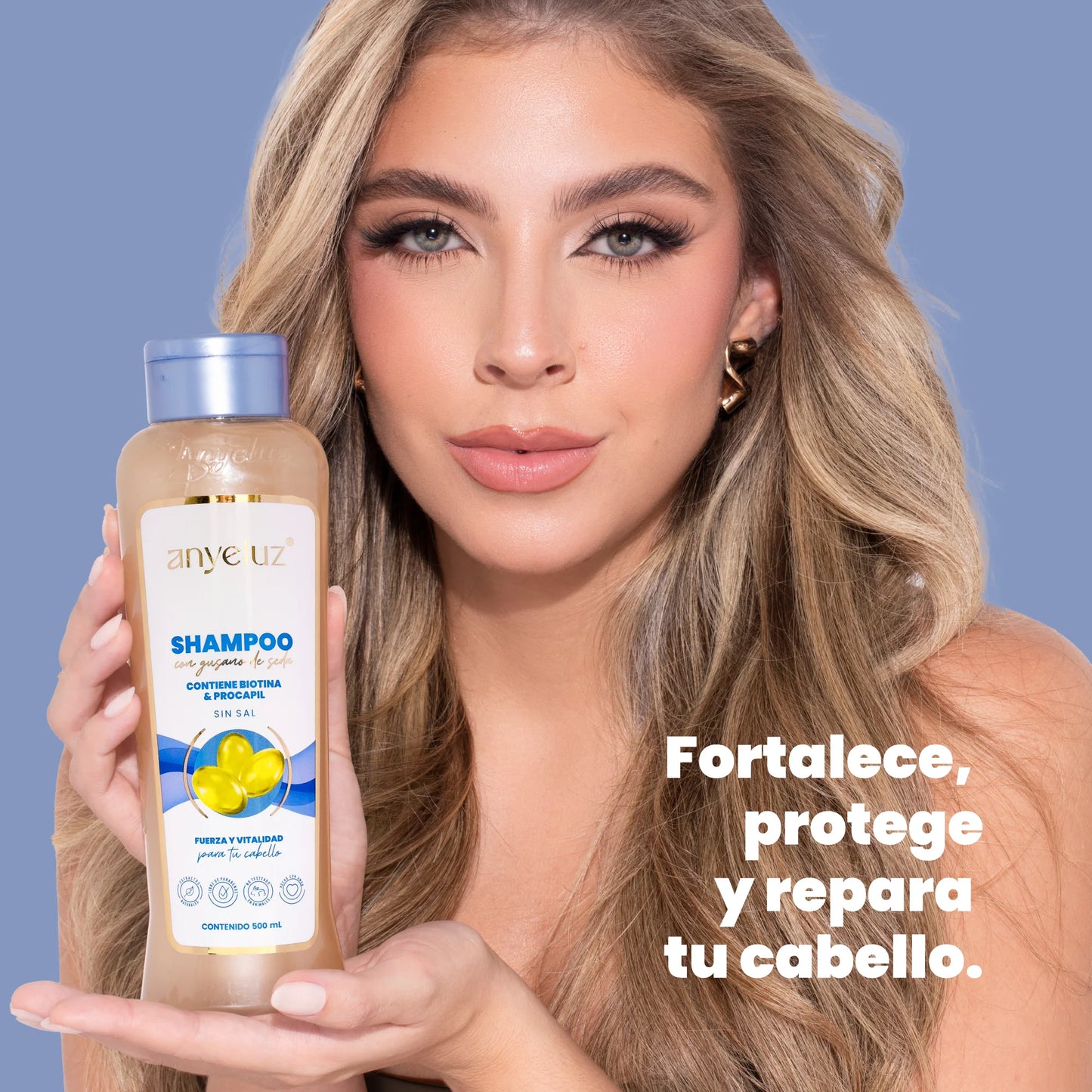 SHAMPOO CON GUSANO DE SEDA ANYELUZ