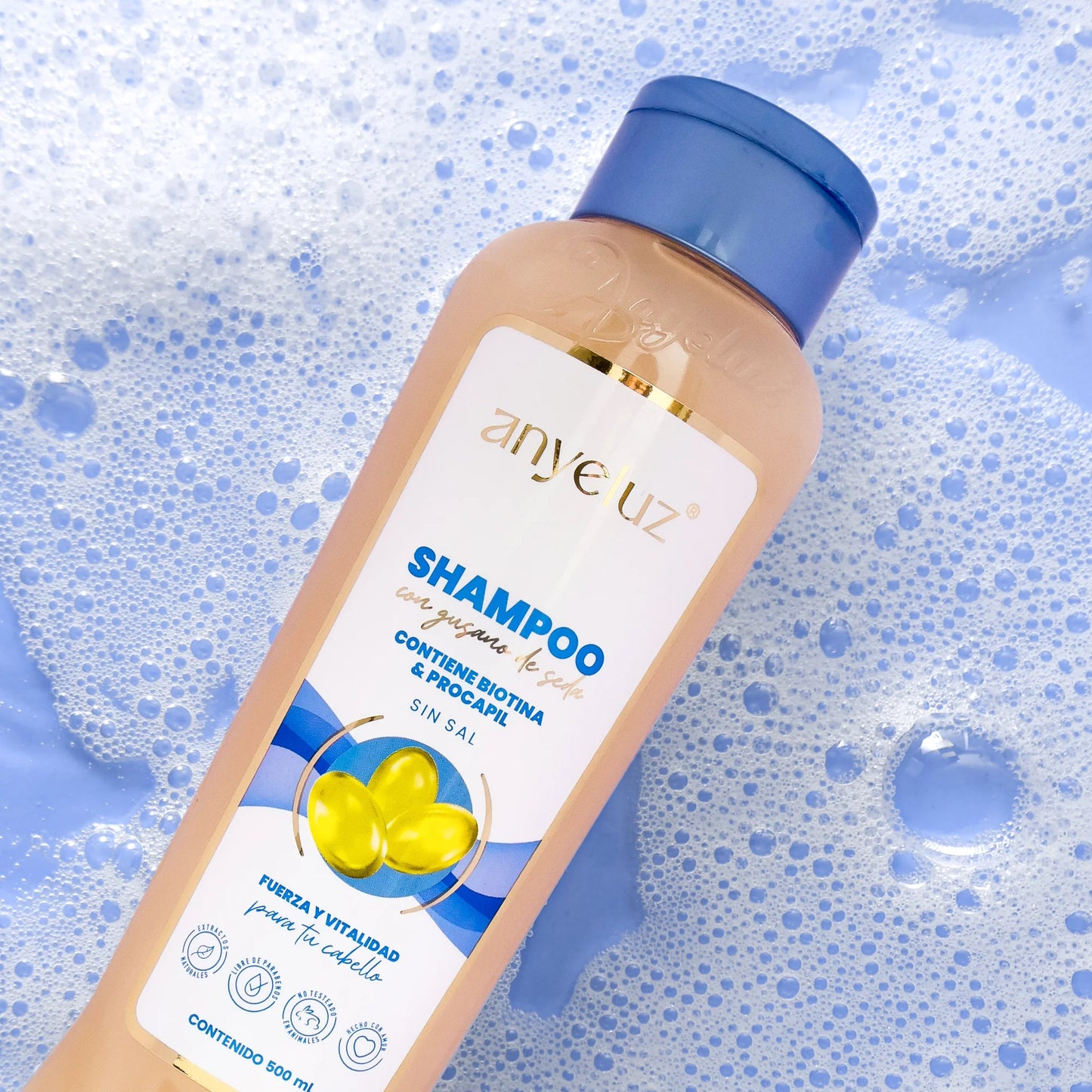 SHAMPOO CON GUSANO DE SEDA ANYELUZ