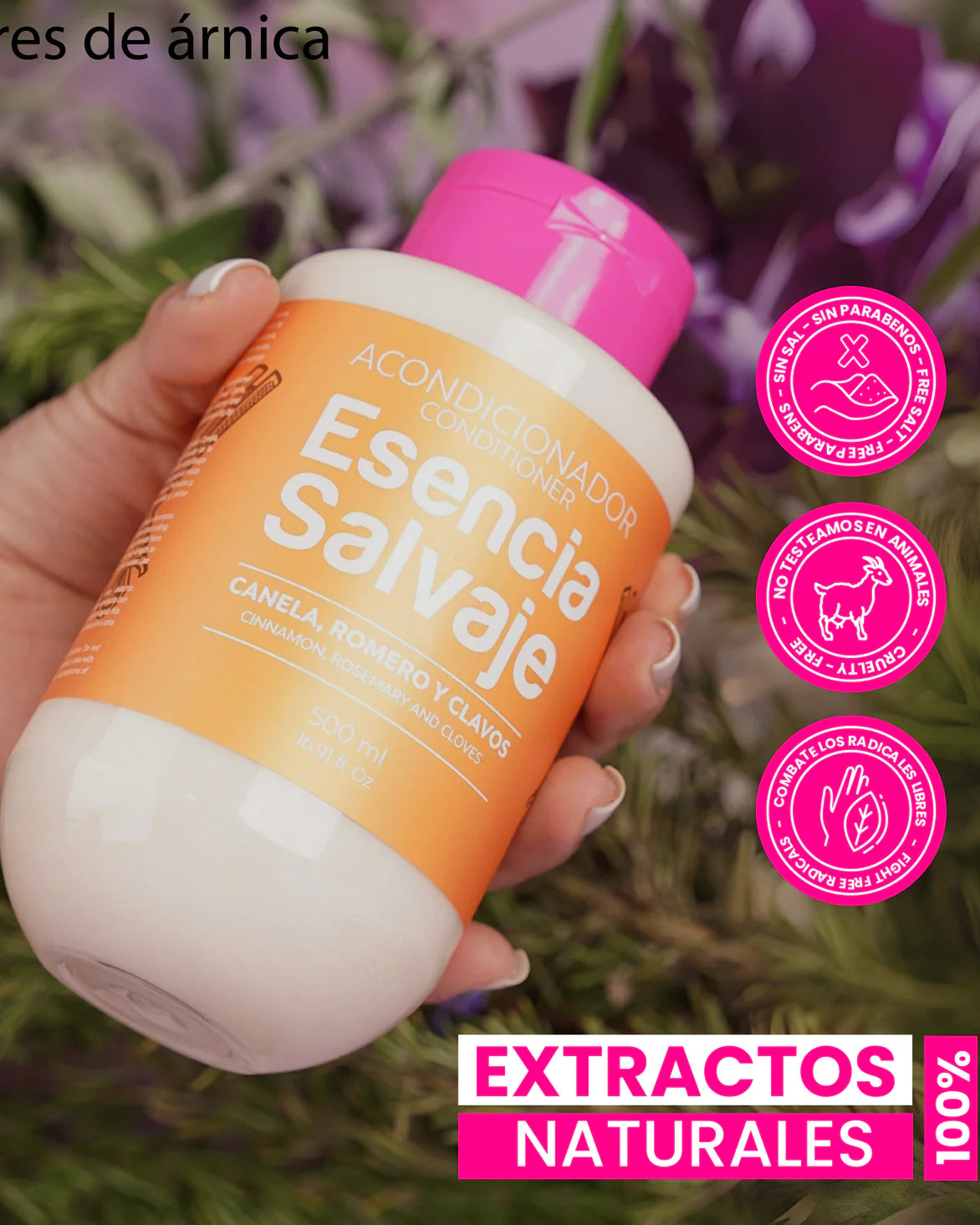 ACONDICIONADOR ESENCIA SALVAJE CANELA, ROMERO Y CLAVOS 500 ML