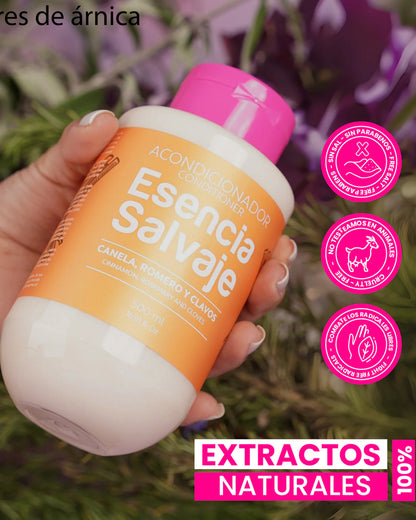 ACONDICIONADOR ESENCIA SALVAJE CANELA, ROMERO Y CLAVOS 500 ML
